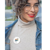 優雅なクレーン：水彩画カスタム像 缶バッジ