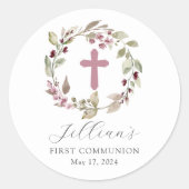 優雅なクロス 初聖体 ラウンドシール (正面)