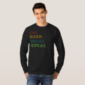 優雅なグルーブ食べ:、睡眠、バレエのリピートおもしろい Tシャツ (正面フル)