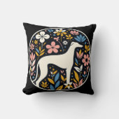 優雅なグレイハウンドの花 クッション (正面)