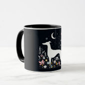 優雅なグレイハウンドの花 マグカップ (正面左)