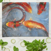 優雅なコイI キッチンタオル (折り畳み)