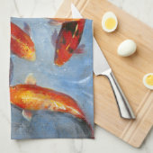 優雅なコイI キッチンタオル (四つ折り)