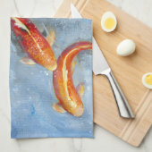 優雅なコイII キッチンタオル (四つ折り)