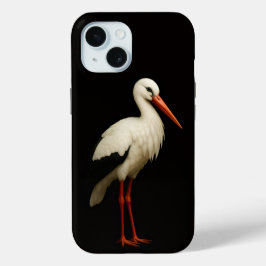 優雅なコウノトリのブラック4ラグジュアリーiPhone 15ケース iPhone 15ケース