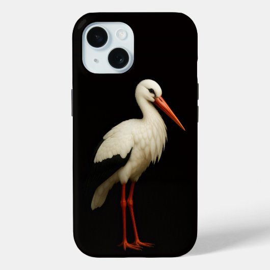 優雅なコウノトリのブラック4ラグジュアリーiPhone 15ケース Case-Mate iPhoneケース (裏面)
