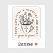 優雅なコーヒーで育つイエス・引用文 シール (シート)