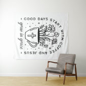 優雅なコーヒーで育つイエス・引用文 タペストリー (インサイチュ(横))