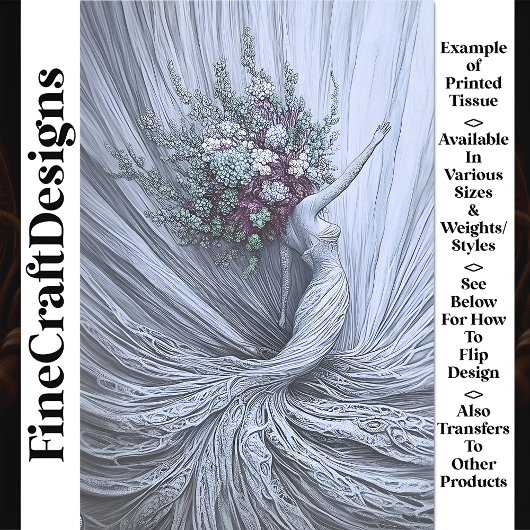 優雅なゴールデンウーマンフローラクラウンW3デコページ 薄葉紙