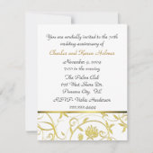 優雅なゴールドのアニバーサリー招待状 招待状 (正面)