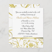 優雅なゴールドのアニバーサリー招待状 招待状 (正面/裏面)