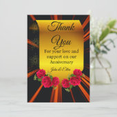 優雅なゴールドのアニバーサリー　ローズ付き サンキューカード (スタンド正面)