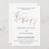 優雅なゴールドのカリグラフィー「The Wedding of」 招待状 (正面/裏面)
