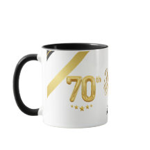 優雅なゴールドの70歳の誕生日(名前入り)お父さん