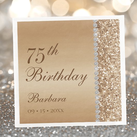 優雅なゴールドの75歳の誕生日