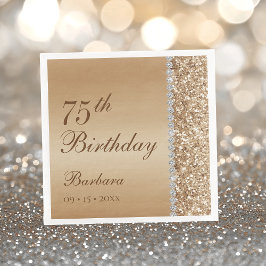 優雅なゴールドの75歳の誕生日 スタンダードカクテルナプキン