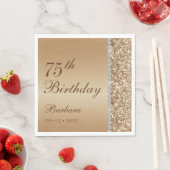 優雅なゴールドの75歳の誕生日 スタンダードランチョンナプキン (インサイチュ)