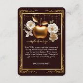 優雅なゴールドアップルベイビーシャワー エンクロージャーカード (正面)