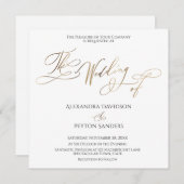 優雅なゴールドカリグラフィー「The Wedding of」 招待状 (正面/裏面)