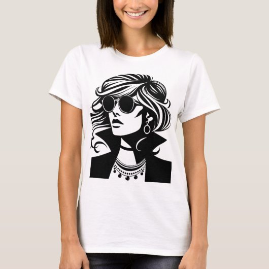 優雅なシルエット：エレガンス・オブ・ジュエリー Tシャツ (正面)