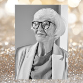 優雅なシルバー85歳の誕生日フォト 招待状