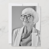 優雅なシルバー85歳の誕生日フォト 招待状 (裏面)