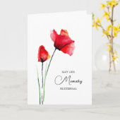 優雅なシングルステムの繊細な花　哀悼 カード (黄色い花)