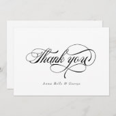 優雅なスクリプトカリグラフィー現代のカスタムネーム サンキューカード (正面/裏面)