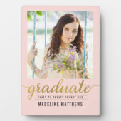 優雅なスクリプト編集可能カラー卒業プラーク フォトプラーク (正面)