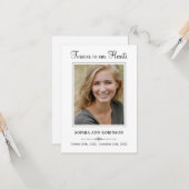 優雅なスクリプト葬儀写真記念祈りカード カード (正面/裏面インサイチュ)