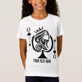 優雅なスペードのクイーンのトランプ記号 Tシャツ