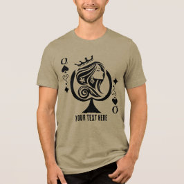 優雅なスペードの女王のトランプ記号 トライブレンドTシャツ