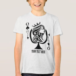 優雅なスペードの女王のトランプ記号 トライブレンドTシャツ