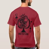 優雅なスペードの女王のトランプ記号 Tシャツ (裏面)
