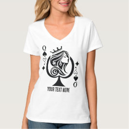 優雅なスペードの女王のトランプ記号 Tシャツ