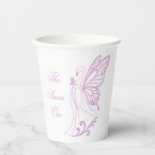 優雅なスワンと蝶の羽 紙コップ (正面)