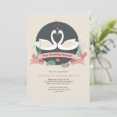 優雅なスワンズポスト結婚ズブランチ招待状 招待状 (スタンド正面)