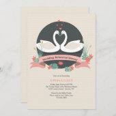 優雅なスワ結婚ンズのリハーサルディナー招待状 招待状 (正面/裏面)