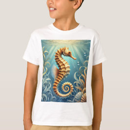 優雅なタツノオトシゴの水中スイミング Tシャツ