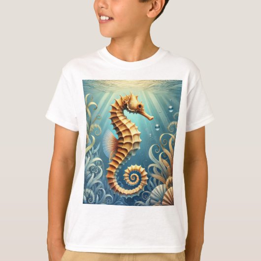 優雅なタツノオトシゴの水中スイミング Tシャツ (正面)