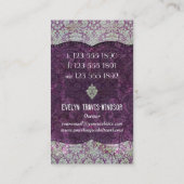 優雅なダマスク織の名刺 名刺 (裏面)