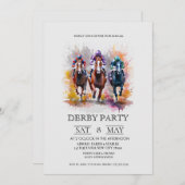 優雅なダービーパーティー招待状 馬レース付き 招待状 (正面/裏面)