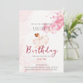 優雅なチュチュのバレリーナ 誕生日おめでとう 招待状 (スタンド正面)