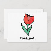 優雅なチューリップの感謝カード　教師への感謝を伝える ポストカード (正面/裏面)
