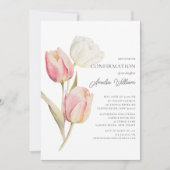 優雅なチューリップ最初の確認 招待状 (正面)