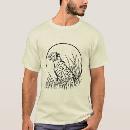 優雅なチーターの草原アート - ワイルドライフアート Tシャツ