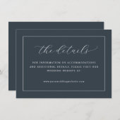 優雅なネイビー・カリグラフィー エンクロージャーカード (正面/裏面)