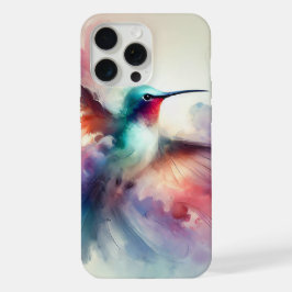 優雅なハチドリの水彩画 iPhone 15 PRO MAXケース