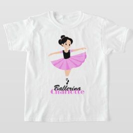 優雅なハッピーソフトピンクバレリナパーソナライズされた Tシャツ