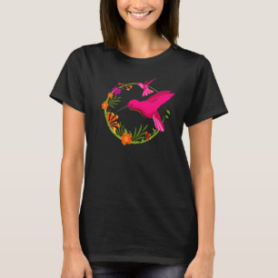 優雅なハミングバードカラフルズ Tシャツ